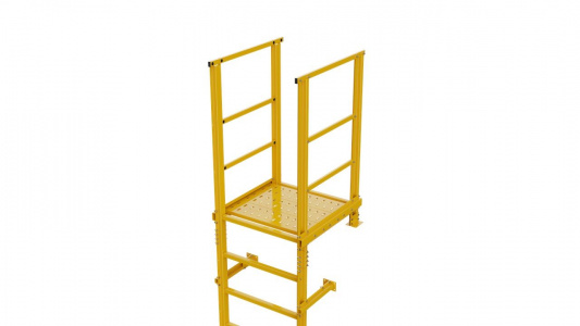 Лестница пожарная Fachmann П1-1 с площадкой 820x940 L=5950 ГОСТ 53254-2009 Оц RAL