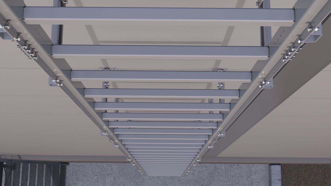 Лестница пожарная Fachmann П1-1 с площадкой 820x940 L=1050 ГОСТ 53254-2009 RAL - Fachmann