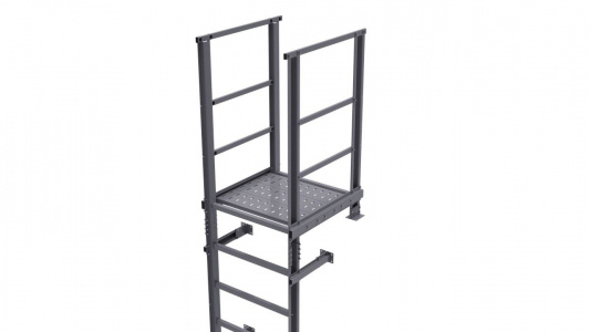 Лестница пожарная Fachmann П1-1 с площадкой 820x940 L=5950 ГОСТ 53254-2009 RAL